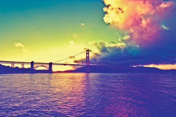 Golden Gate Bridge: Sunset on the Bridge by Philippe Hugonnard