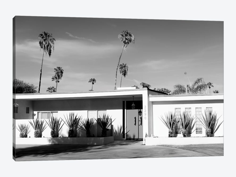Black California Series - Palm Springs Retro House by Philippe Hugonnard 1-piece Canvas Print