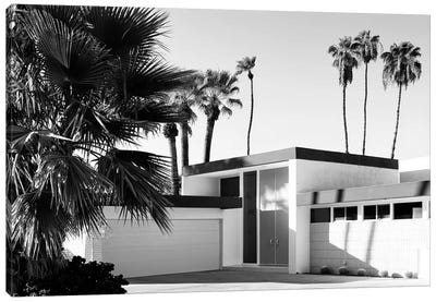 Black California Series - Palm Springs House Canvas Art Print - Palm Tree Art