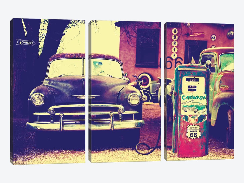 U.S. Route 66 Fill-Up Station by Philippe Hugonnard 3-piece Canvas Print