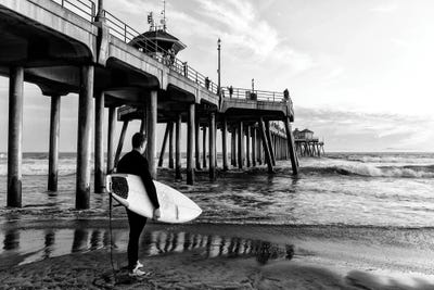 Huntington Beach Pier Surfer by Philippe Hugonnard canvas print