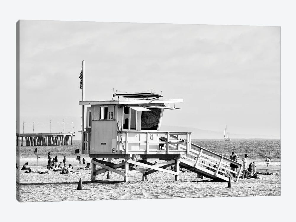 Black California Series - Lifeguard Tower 18 by Philippe Hugonnard 1-piece Art Print