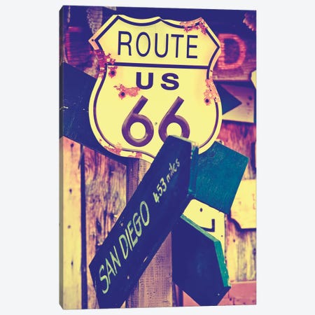 U.S. Route 66 Sign Canvas Print #PHD174} by Philippe Hugonnard Canvas Art Print