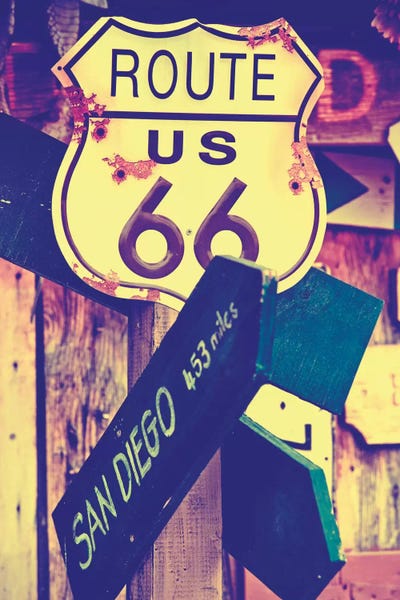 San Diego: U.S. Route 66 Sign by Philippe Hugonnard