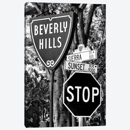 Black California Series - Beverly Hills Sign Canvas Print #PHD1752} by Philippe Hugonnard Art Print