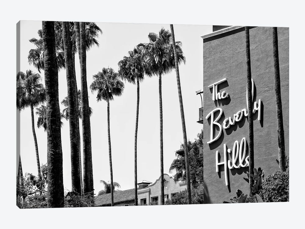 Black California Series - The Beverly Hills Hotel by Philippe Hugonnard 1-piece Canvas Art Print