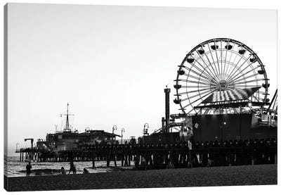 Black California Series - Santa Monica Pacific Park Canvas Art Print - Santa Monica
