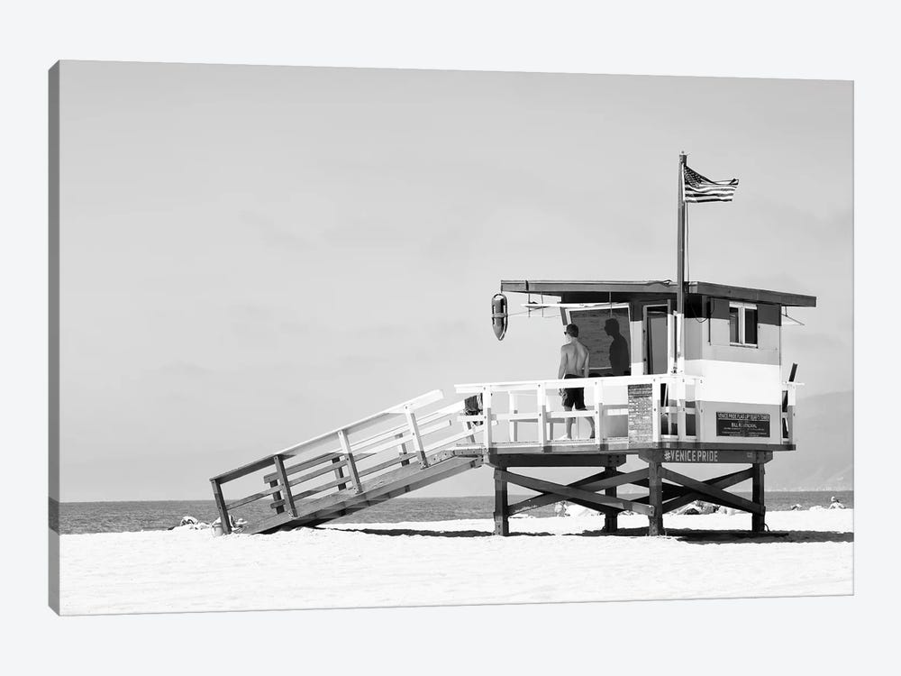 Black California Series - Venice Beach Lifeguard Tower by Philippe Hugonnard 1-piece Canvas Wall Art
