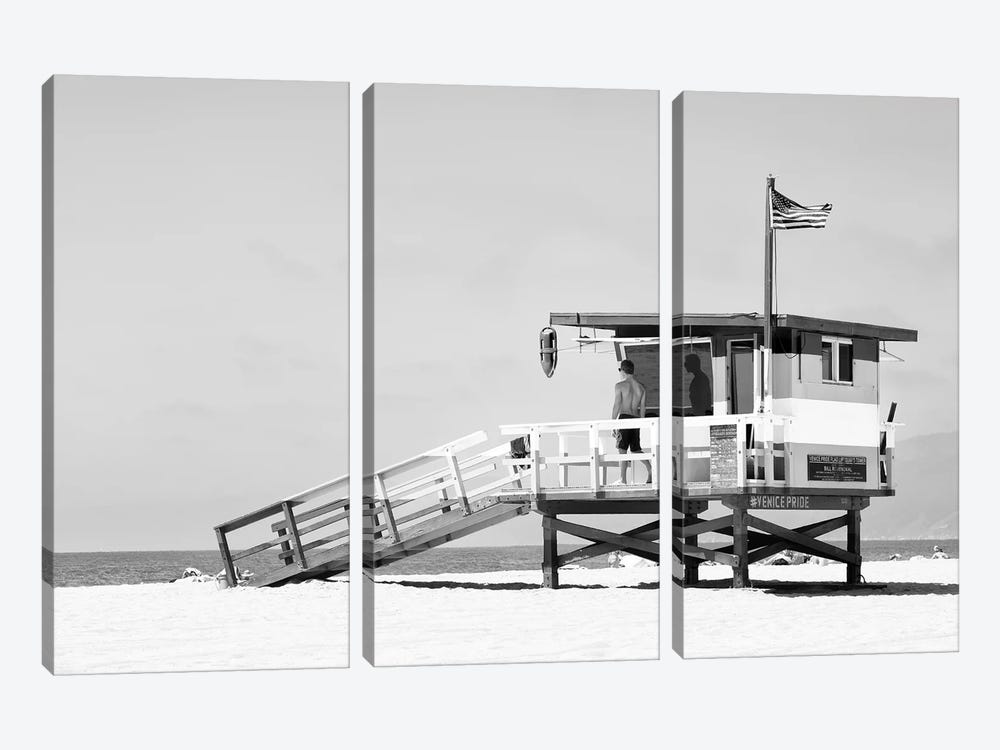Black California Series - Venice Beach Lifeguard Tower by Philippe Hugonnard 3-piece Canvas Artwork
