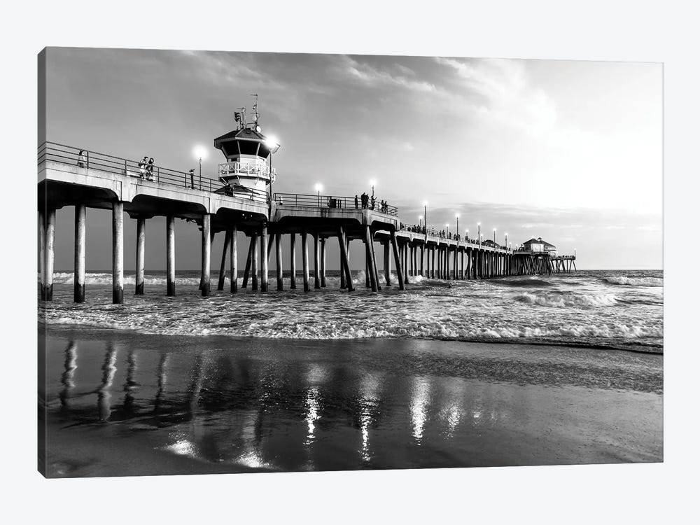 Black California Series - Huntington Beach Pier II by Philippe Hugonnard 1-piece Canvas Art