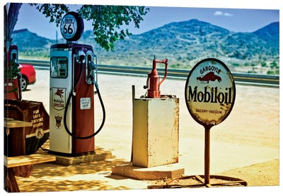 View From A Gas Station Along U.S. Route 66 Canvas Art Print - Route 66 Art