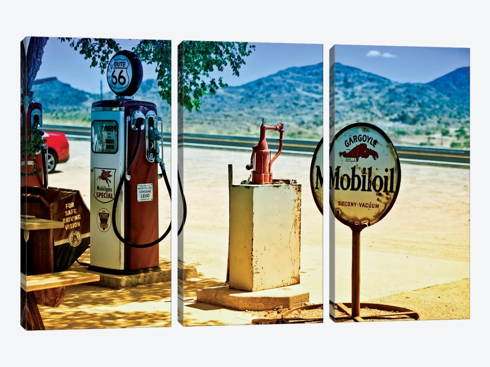 View From A Gas Station Along U.S. Route 66 by Philippe Hugonnard 3-piece Canvas Wall Art
