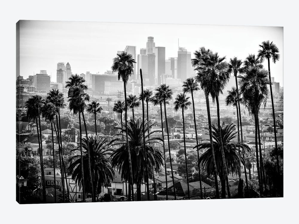 Black California Series - Los Angeles Skyline by Philippe Hugonnard 1-piece Canvas Artwork