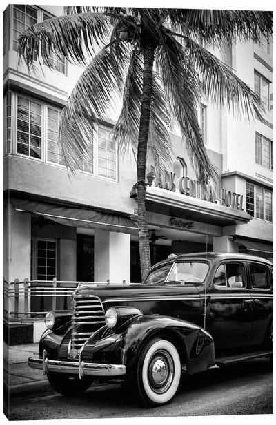 Vintage Car & Art Deco District Canvas Art Print - Retro Room