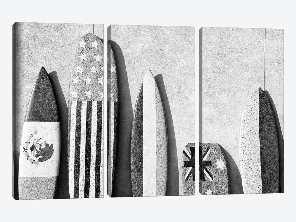 Black California Series - Surf Boards by Philippe Hugonnard 3-piece Canvas Artwork
