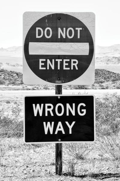 Signs: Black California Series - Wrong Way by Philippe Hugonnard