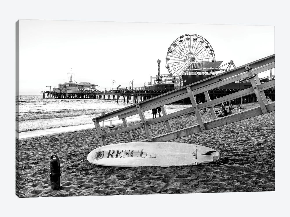 Black California Series - Santa Monica Beach Rescuer by Philippe Hugonnard 1-piece Canvas Artwork