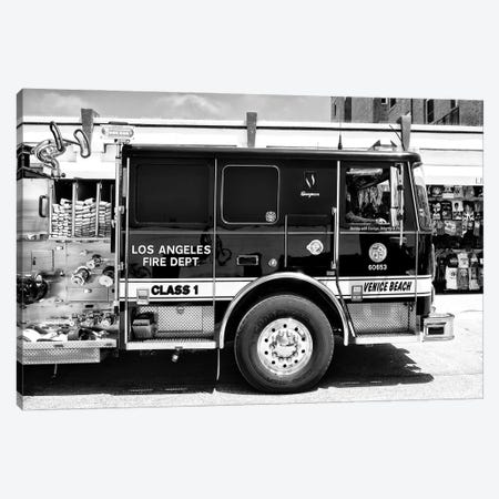 Black California Series - Venice Beach Fire Truck Canvas Print #PHD1797} by Philippe Hugonnard Canvas Artwork