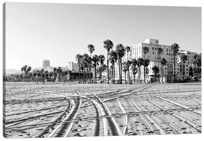 Black California Series - On Santa Monica Beach Canvas Art Print - Santa Monica