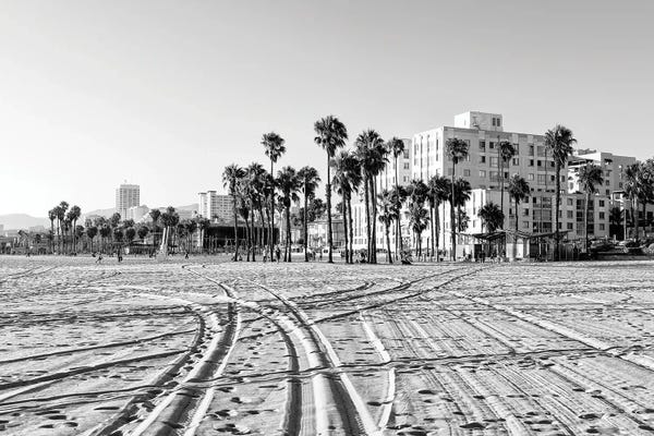 Santa Monica: Black California Series - On Santa Monica Beach by Philippe Hugonnard