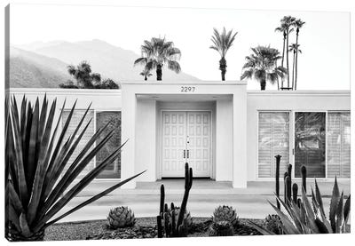 Black California Series - Palm Springs White House Canvas Art Print - Palm Springs Art