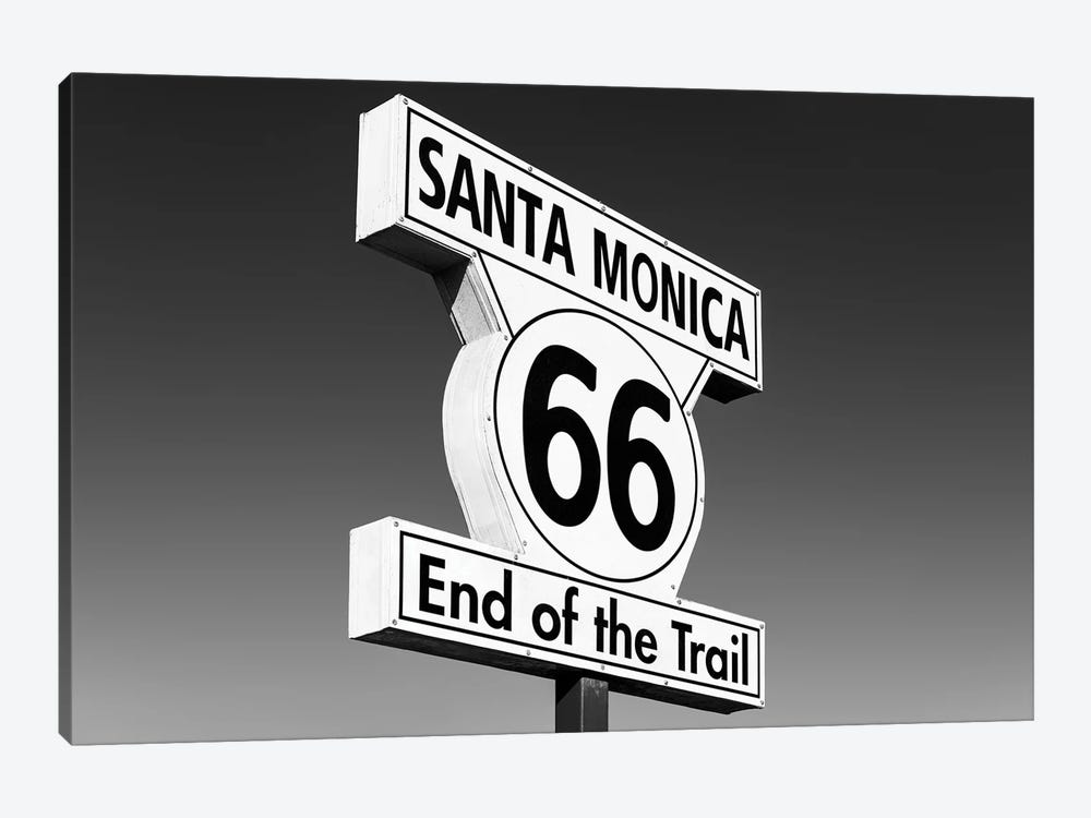 Black California Series - Santa Monica Route 66 by Philippe Hugonnard 1-piece Art Print