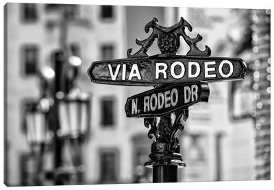 Black California Series - Rodeo Drive Beverly Hills Canvas Art Print - All Black Collection