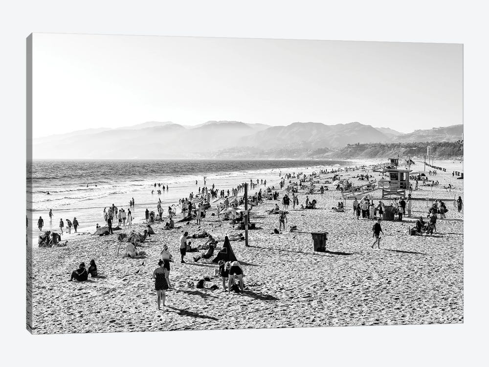 Black California Series - Santa Monica Bay Beach by Philippe Hugonnard 1-piece Canvas Print