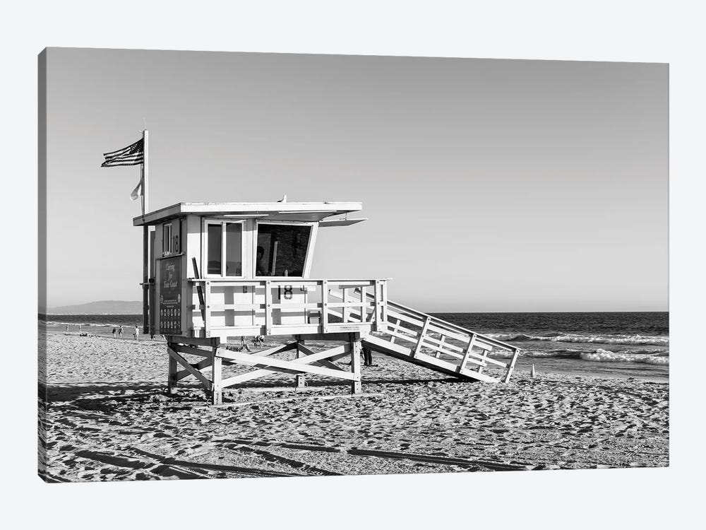 Black California Series - Santa Monica Lifeguard Tower by Philippe Hugonnard 1-piece Canvas Art Print