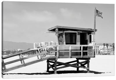 Black California Series - Lifeguard Tower Venice Beach Canvas Art Print