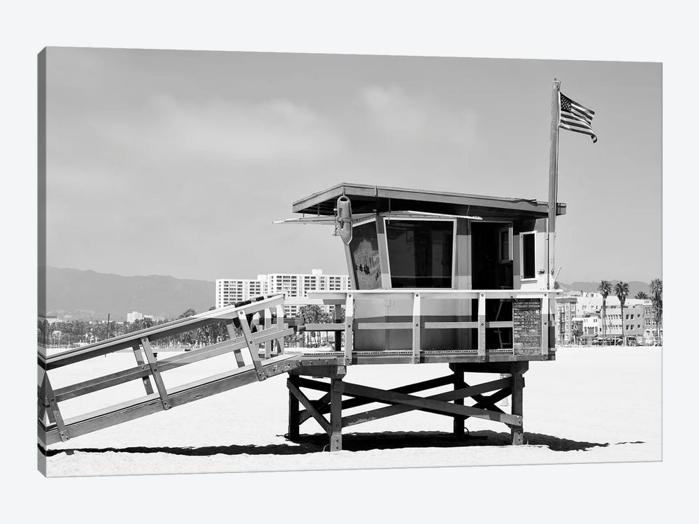 Black California Series - Lifeguard Tower Venice Beach by Philippe Hugonnard 1-piece Canvas Print