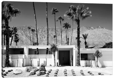Black California Series - White House Palm Springs Canvas Art Print - All Black Collection