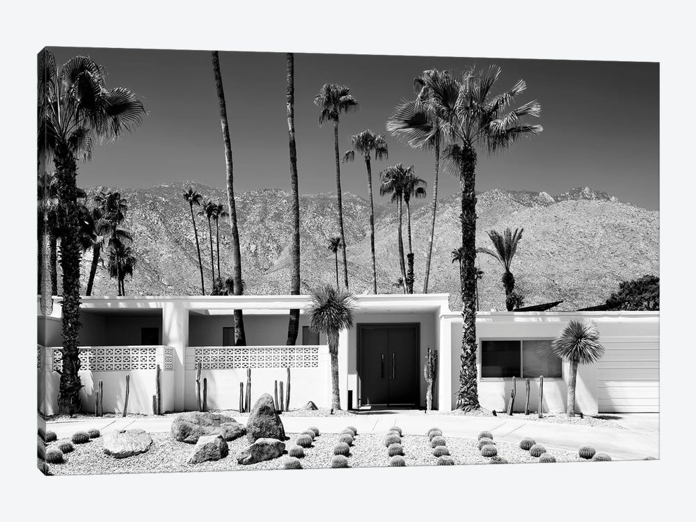 Black California Series - White House Palm Springs by Philippe Hugonnard 1-piece Canvas Wall Art