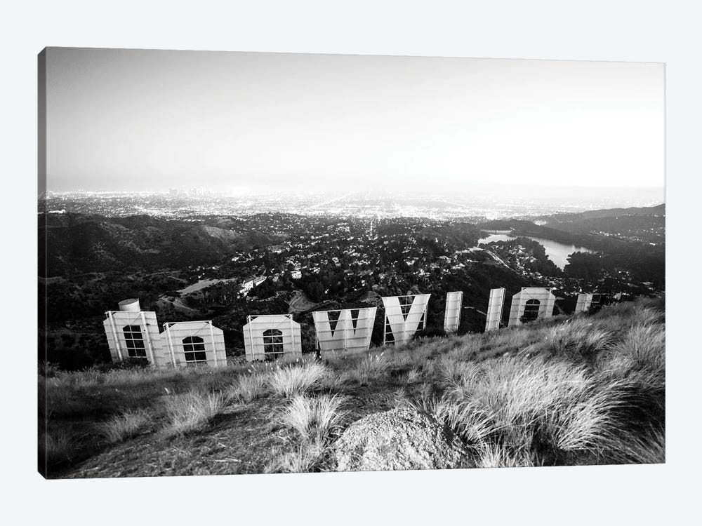 Black California Series - Hollywood Sign by Night by Philippe Hugonnard 1-piece Canvas Print