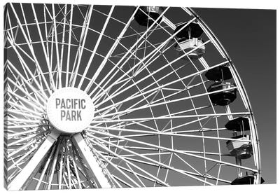 Black California Series - Pacific Wheel Santa Monica Canvas Art Print - Amusement Park Art