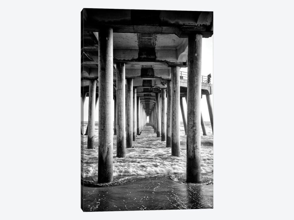 Black California Series - Underneath Huntington Beach Pier by Philippe Hugonnard 1-piece Canvas Print
