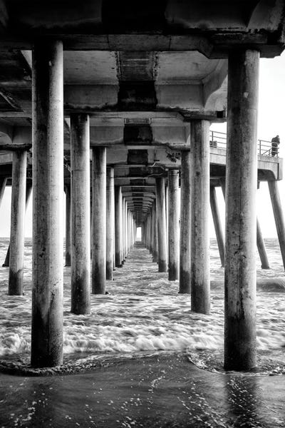 California: Black California Series - Underneath Huntington Beach Pier by Philippe Hugonnard