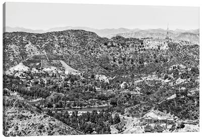 Black California Series - Hollywood Hills View Canvas Art Print - All Black Collection