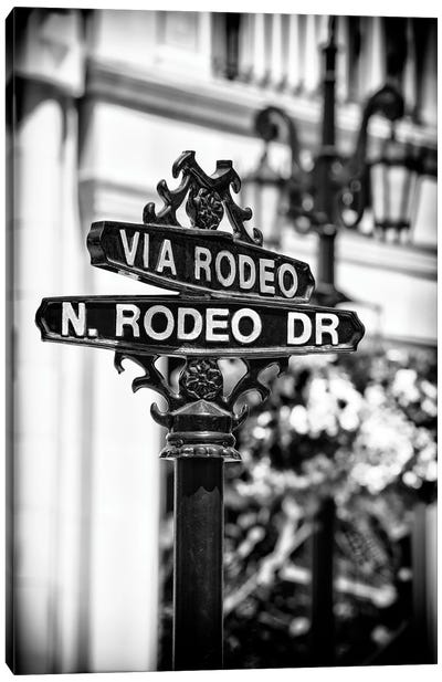 Black California Series - Beverly Hills Rodeo Drive Canvas Art Print - All Black Collection