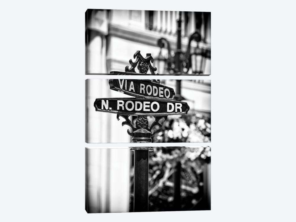 Black California Series - Beverly Hills Rodeo Drive by Philippe Hugonnard 3-piece Canvas Print