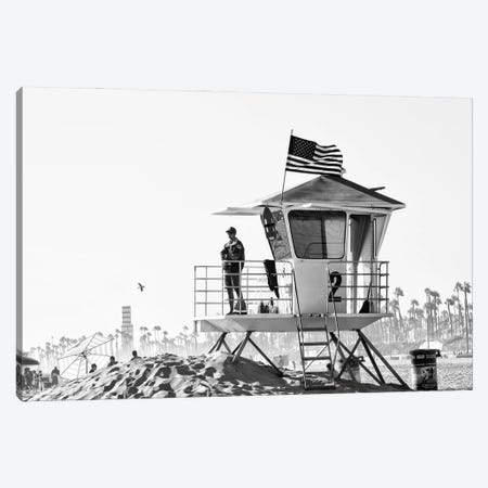 Black California Series - Lifeguard Tower #2 Canvas Print #PHD1862} by Philippe Hugonnard Canvas Print