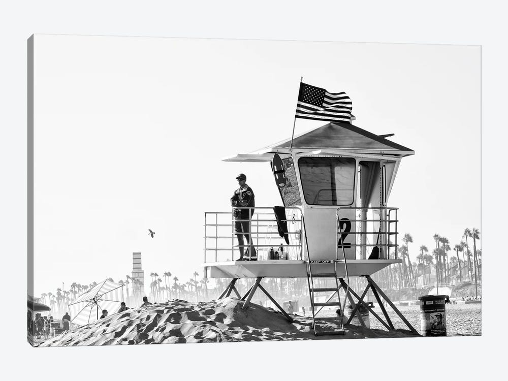 Black California Series - Lifeguard Tower #2 by Philippe Hugonnard 1-piece Art Print