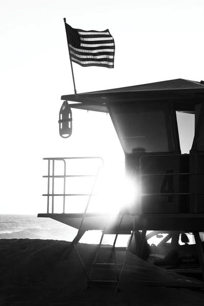 Lifeguard Tower Sunset by Philippe Hugonnard canvas print