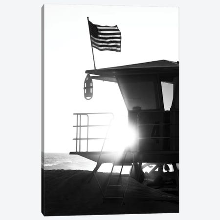 Black California Series - Lifeguard Tower Sunset Canvas Print #PHD1864} by Philippe Hugonnard Canvas Wall Art
