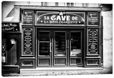 Black Montmartre Series - La Cave Canvas Art Print - All Black Collection