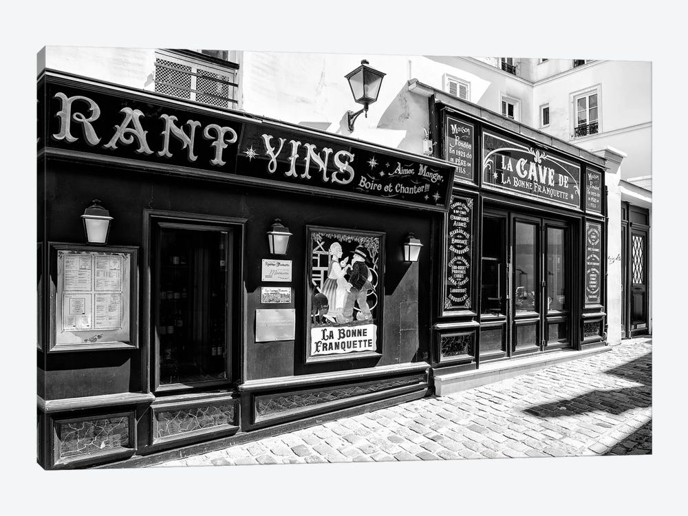 Black Montmartre Series - La Bonne Franquette by Philippe Hugonnard 1-piece Canvas Artwork