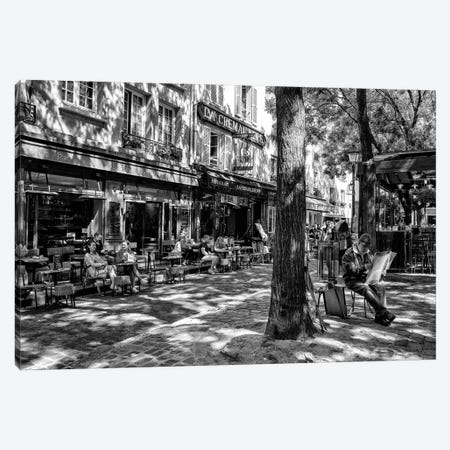 Black Montmartre Series - Place du Tertre Canvas Print #PHD1871} by Philippe Hugonnard Canvas Wall Art
