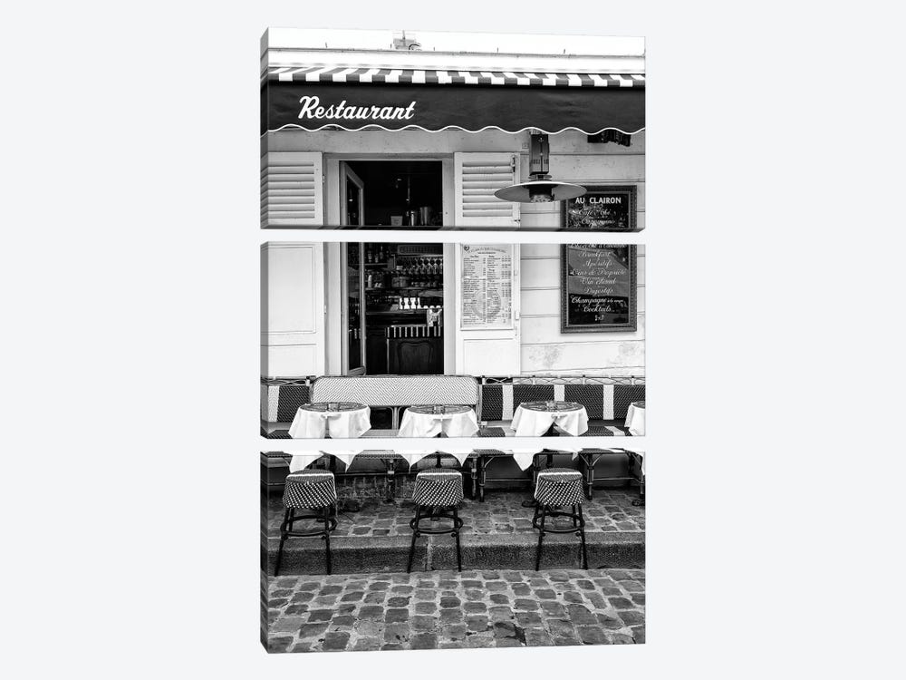 Black Montmartre Series - French Restaurant by Philippe Hugonnard 3-piece Canvas Art