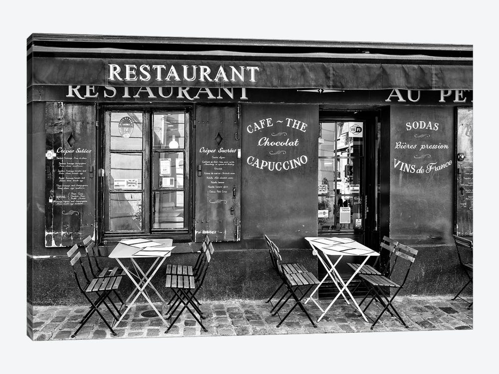 Black Montmartre Series - Café Restaurant by Philippe Hugonnard 1-piece Art Print