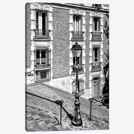 Black Montmartre Series - Paris Lamp Post Canvas Print #PHD1874} by Philippe Hugonnard Canvas Art Print